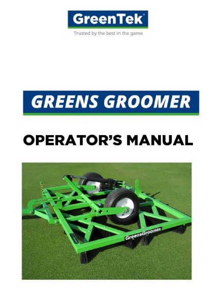 Greens Groomer Operator's Manual